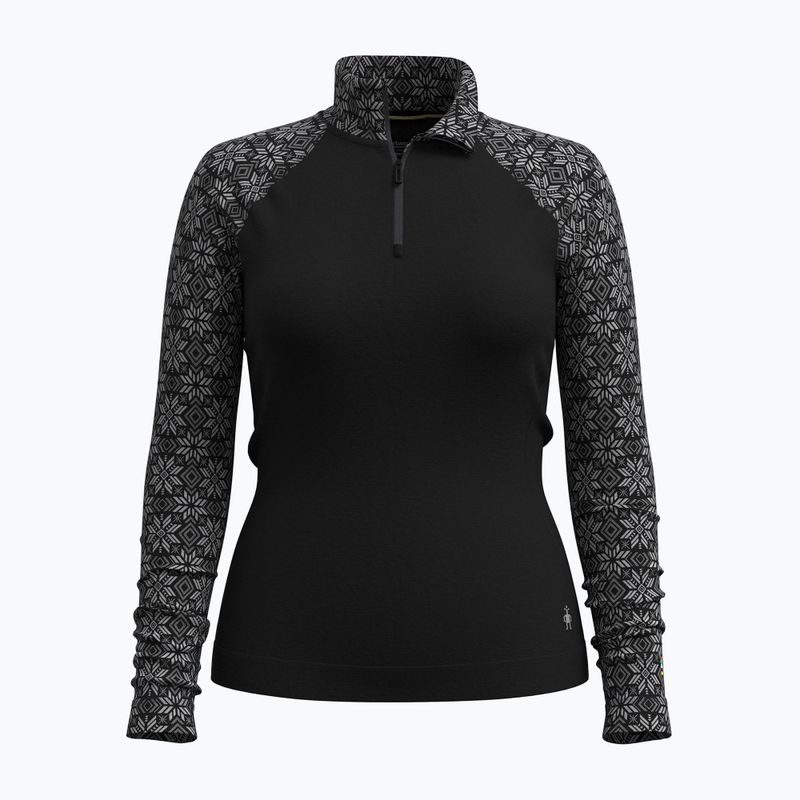 Bluza termoaktywna damska Smartwool Classic Thermal Merino Base Layer 1/4 Zip Boxed black digi snow 3