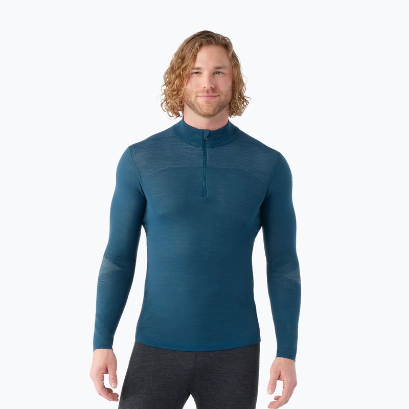 Bluza termoaktywna męska Smartwool Intraknit Thermal Merino Base Layer 1/4 Zip twilight blue