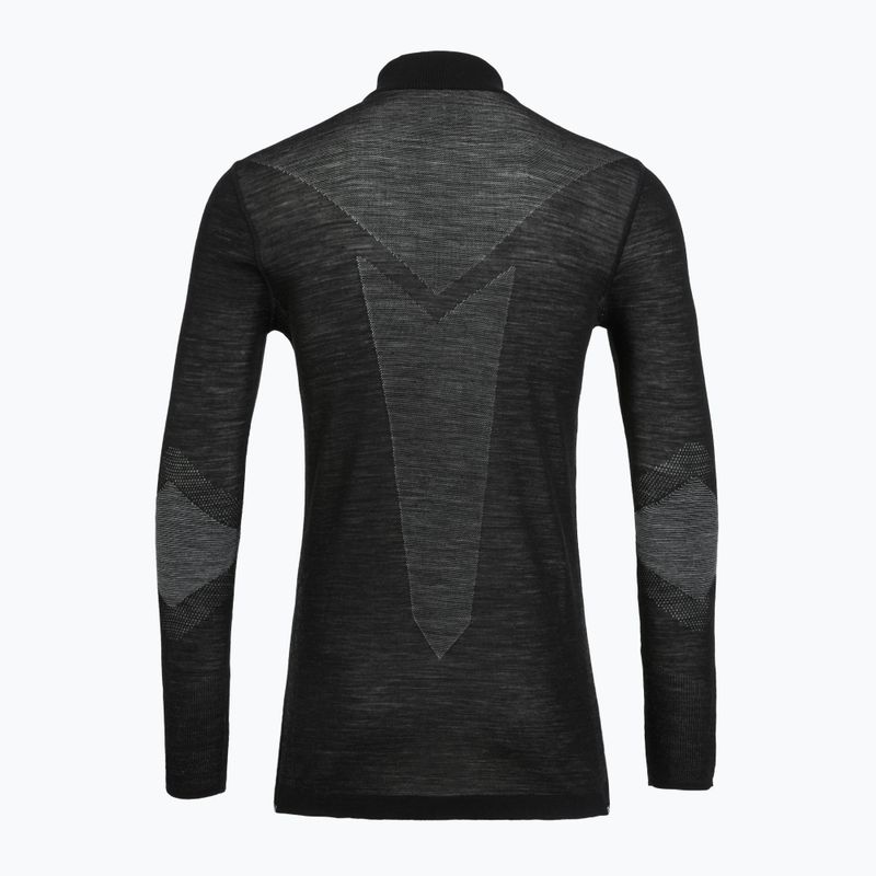 Bluza termoaktywna męska Smartwool Intraknit Thermal Merino Base Layer 1/4 Zip black/white 2