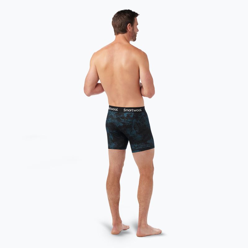 Bokserki termoaktywne męskie Smartwool Merino Print Boxer Brief Boxed twilight blue mountain 3