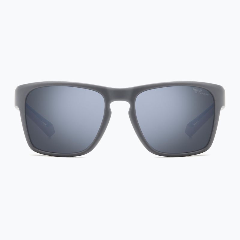 Okulary przeciwsłoneczne męskie Polaroid PLD 7052/S matte grey/silver mirror polarized high contrast 3