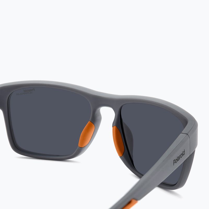 Okulary przeciwsłoneczne męskie Polaroid PLD 7052/S matte grey/silver mirror polarized high contrast 5