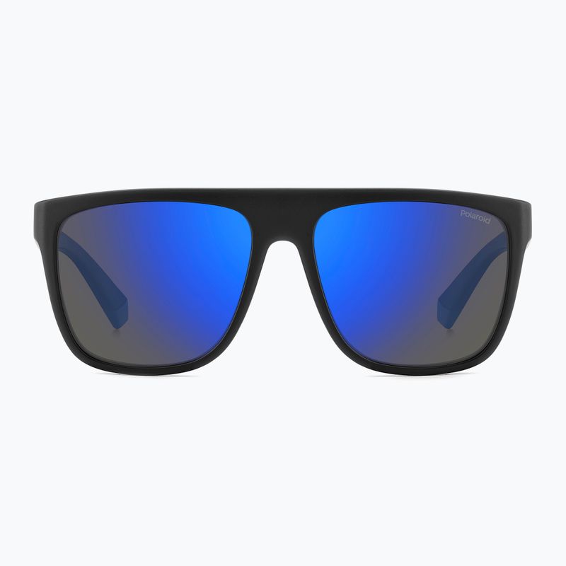 Okulary przeciwsłoneczne męskie Polaroid PLD 2162/S matte black blue/blue mirror polarized 3