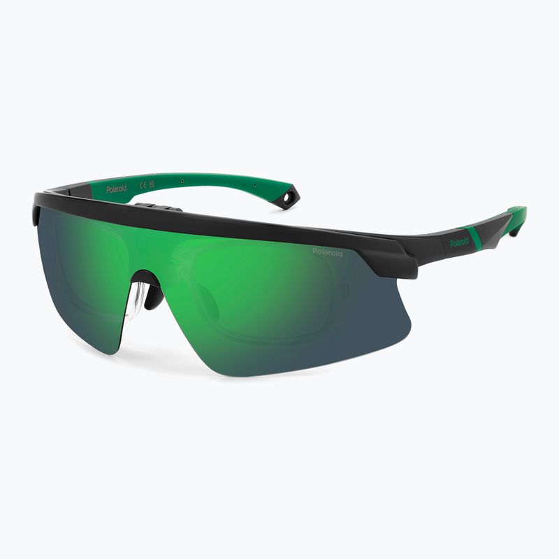 Okulary przeciwsłoneczne męskie Polaroid PLD 7056/CI/S matte black green/greygreen mirror polarized 2