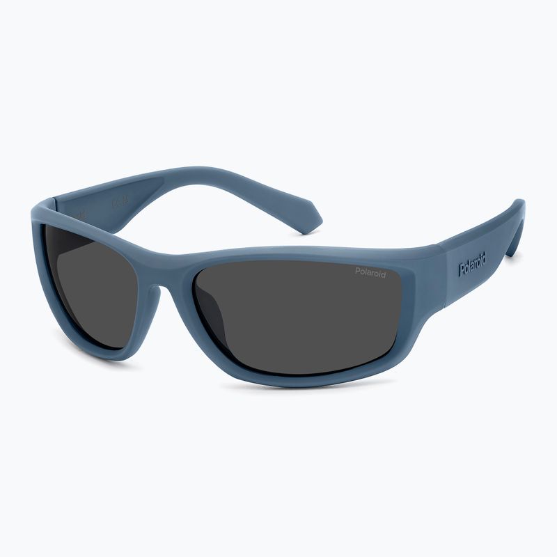 Okulary przeciwsłoneczne męskie Polaroid PLD 2166/S matte blue/grey polarized 2