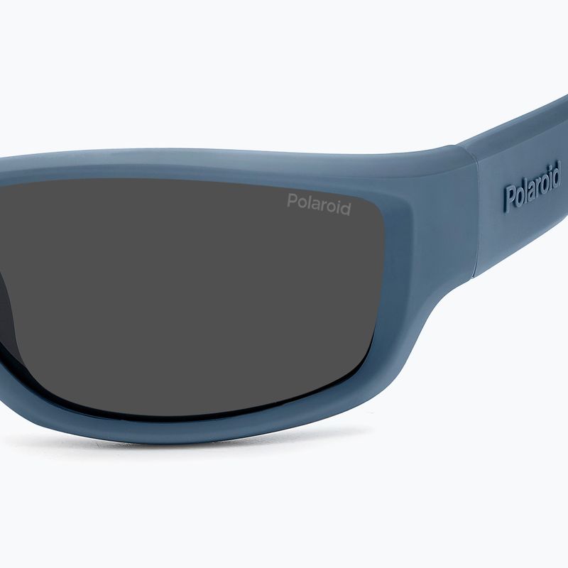 Okulary przeciwsłoneczne męskie Polaroid PLD 2166/S matte blue/grey polarized 7