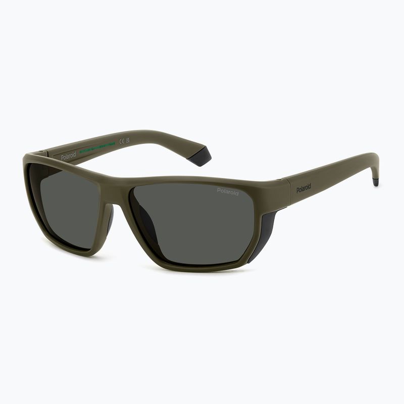 Okulary przeciwsłoneczne męskie Polaroid PLD 7057/S matte green/grey polarized 2