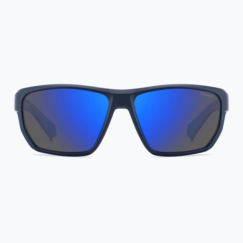 Okulary przeciwsłoneczne męskie Polaroid PLD 7057/S matte blue/blue mirror polarized 3