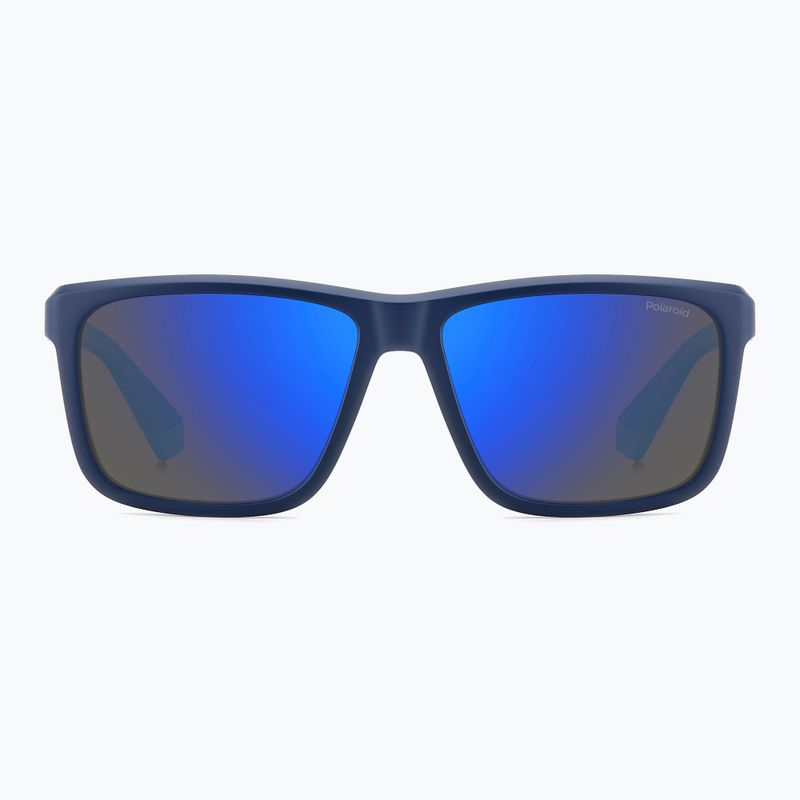 Okulary przeciwsłoneczne męskie Polaroid PLD 2164/S matte blue/blue mirror polarized 3