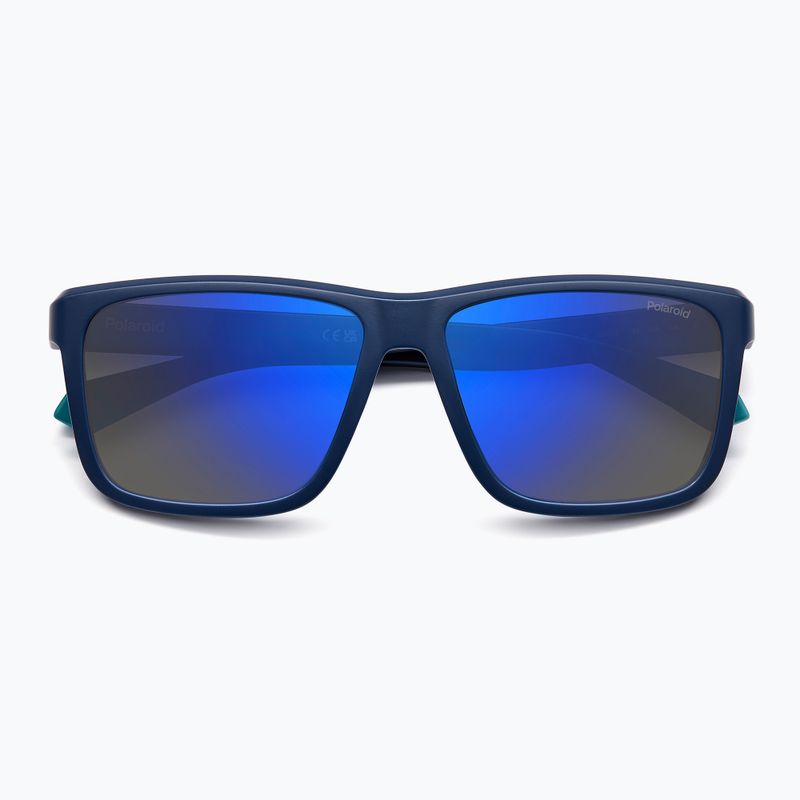 Okulary przeciwsłoneczne męskie Polaroid PLD 2164/S matte blue/blue mirror polarized 4