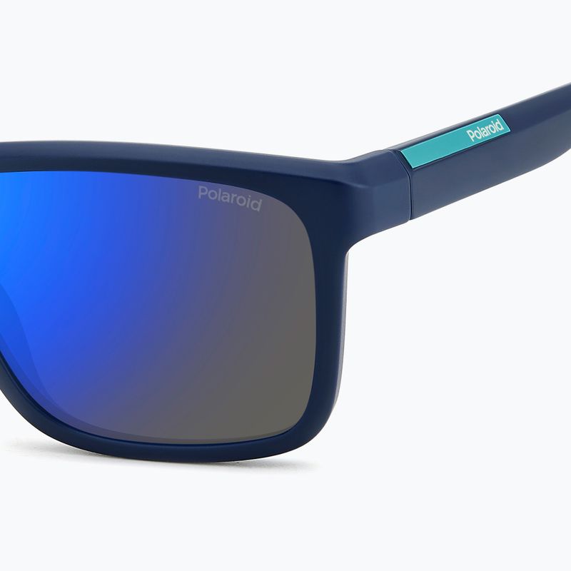 Okulary przeciwsłoneczne męskie Polaroid PLD 2164/S matte blue/blue mirror polarized 6
