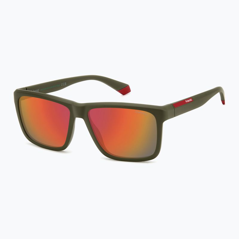 Okulary przeciwsłoneczne męskie Polaroid PLD 2164/S military green/red multilayer polarized 2