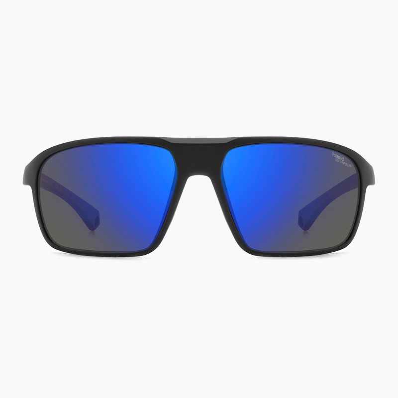 Okulary przeciwsłoneczne męskie Polaroid PLD 7058/S matte black blue/blue mirror polarized hc 3