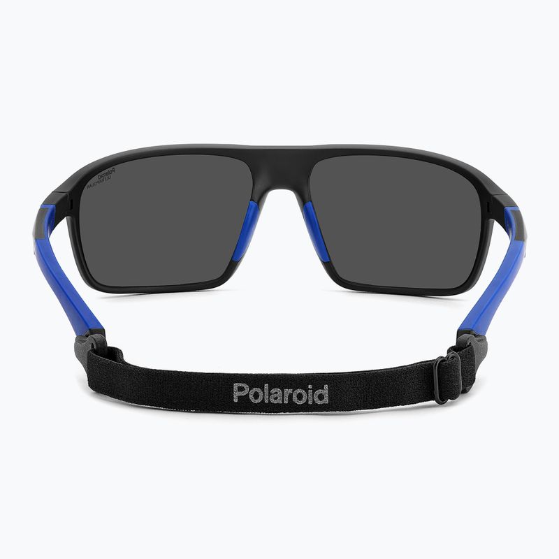 Okulary przeciwsłoneczne męskie Polaroid PLD 7058/S matte black blue/blue mirror polarized hc 5