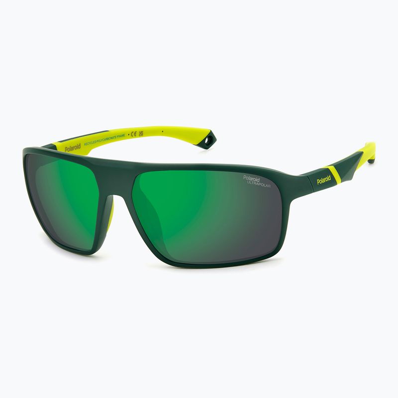 Okulary przeciwsłoneczne męskie Polaroid PLD 7058/S matte green/green mirror polarized high contrast 2