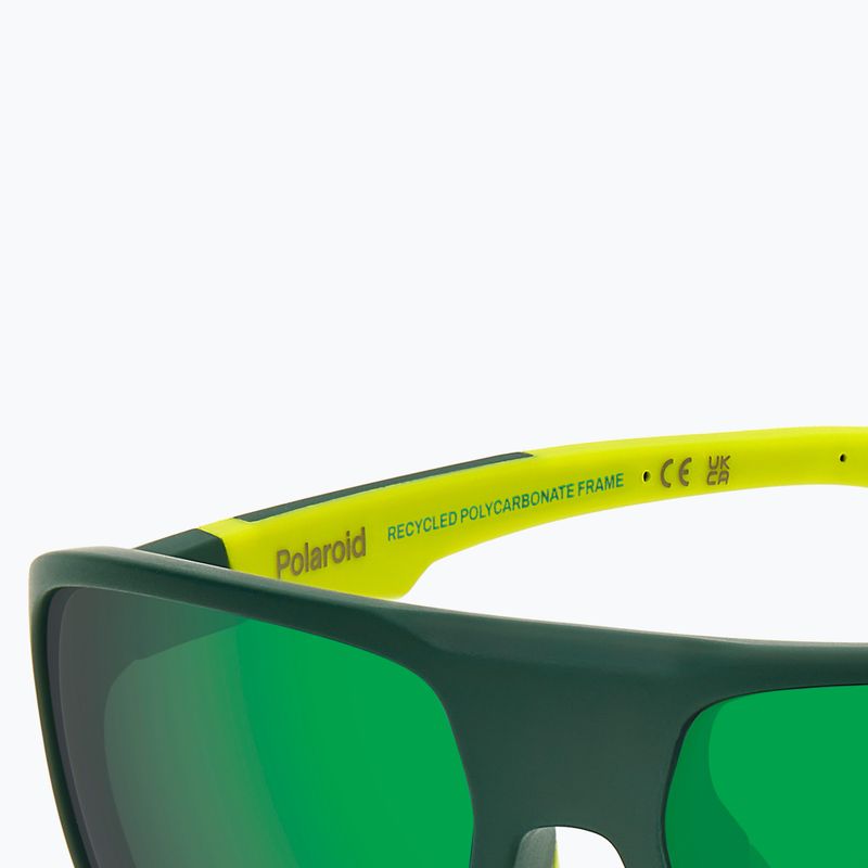 Okulary przeciwsłoneczne męskie Polaroid PLD 7058/S matte green/green mirror polarized high contrast 8