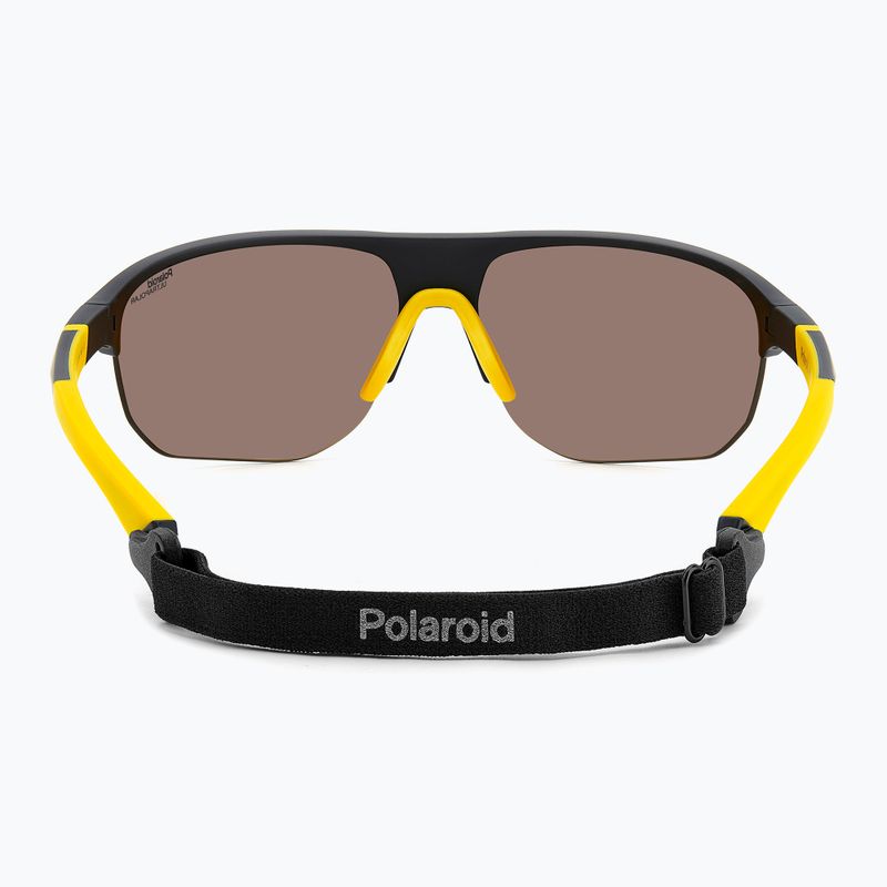 Okulary przeciwsłoneczne męskie Polaroid PLD 7059/S matte black yellow/gold polarized high contrast 4