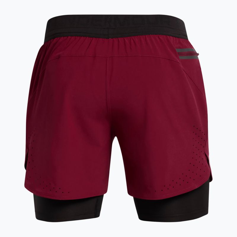 Spodenki męskie Under Armour Peak Woven 2in1 cardinal/black/black 2