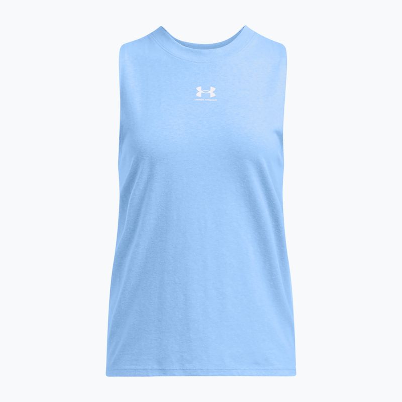 Tank top treningowy damski Under Armour Rival Muscle Tank horizon blue/white 3