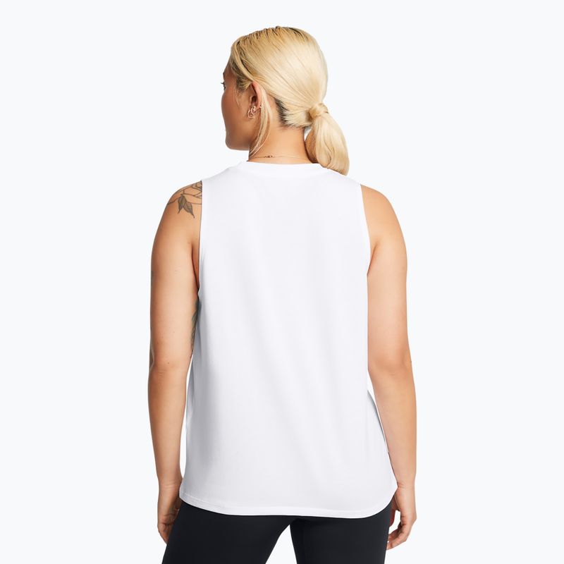 Tank top treningowy damski Under Armour Rival Muscle Tank white/black 2