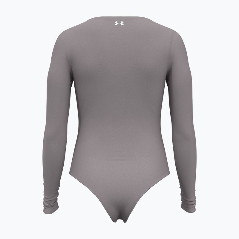 Body treningowe damskie Under Armour Vanish Leotard tetra gray/white 2