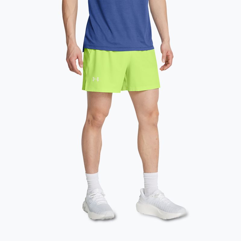 Spodenki do biegania męskie Under Armour Launch Elite 5" morph green/morph green/reflective