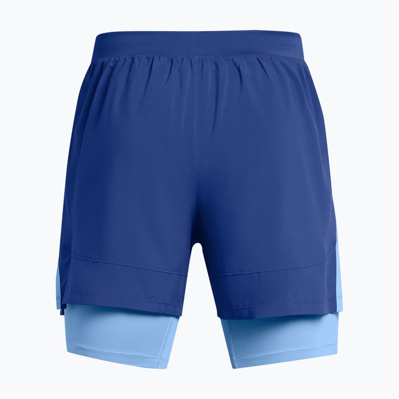 Spodenki do biegania męskie Under Armour Launch 5" 2in1 tech blue/horizon blue/reflective 2