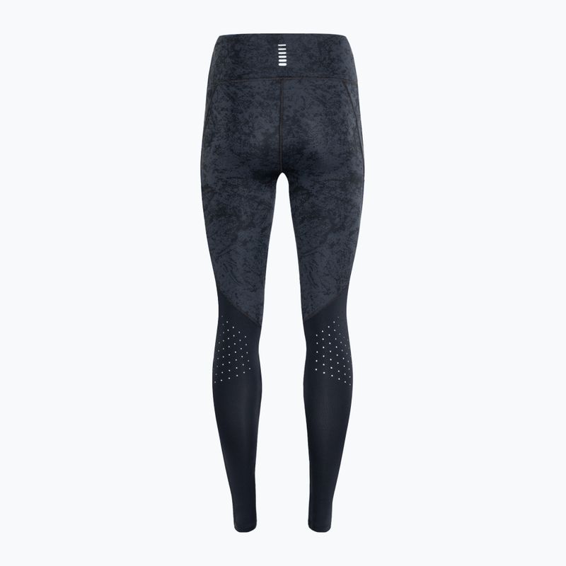 Legginsy do biegania damskie Under Armour Launch Printed Ankle black/black/reflective 2