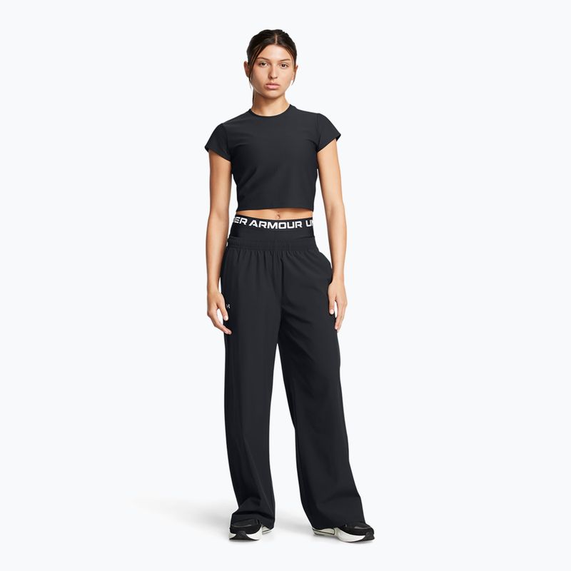 Spodnie damskie Under Armour Rival Wide Leg black/white 2