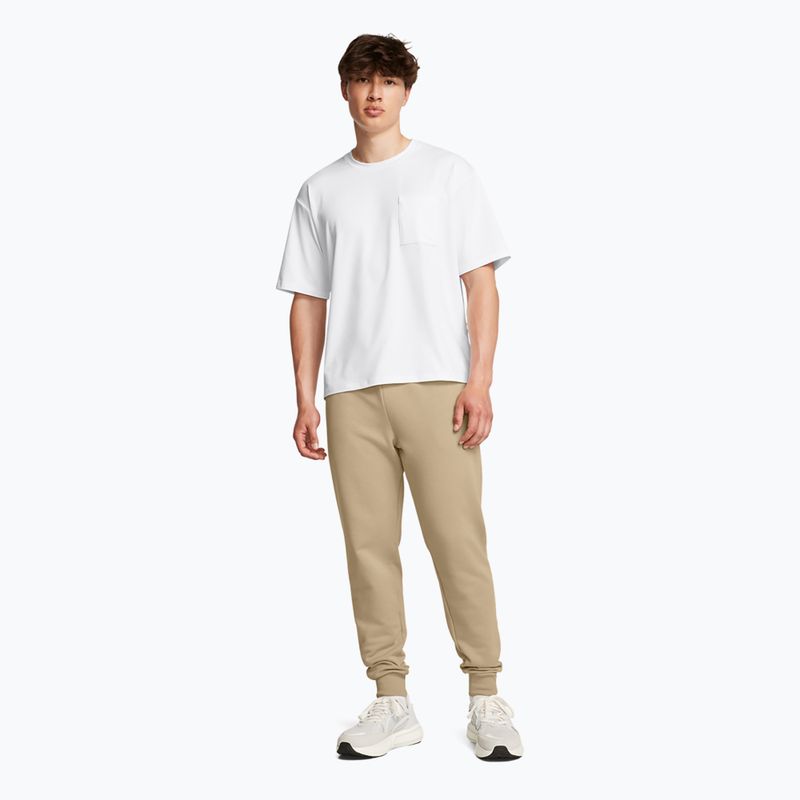 Spodnie męskie Under Armour Rival Fleece Joggers city khaki/white 2