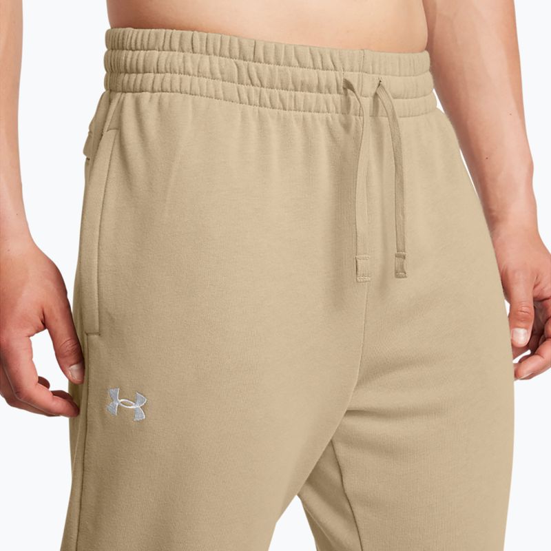 Spodnie męskie Under Armour Rival Fleece Joggers city khaki/white 4