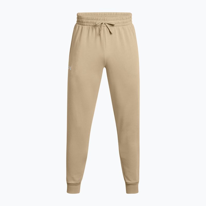 Spodnie męskie Under Armour Rival Fleece Joggers city khaki/white 6