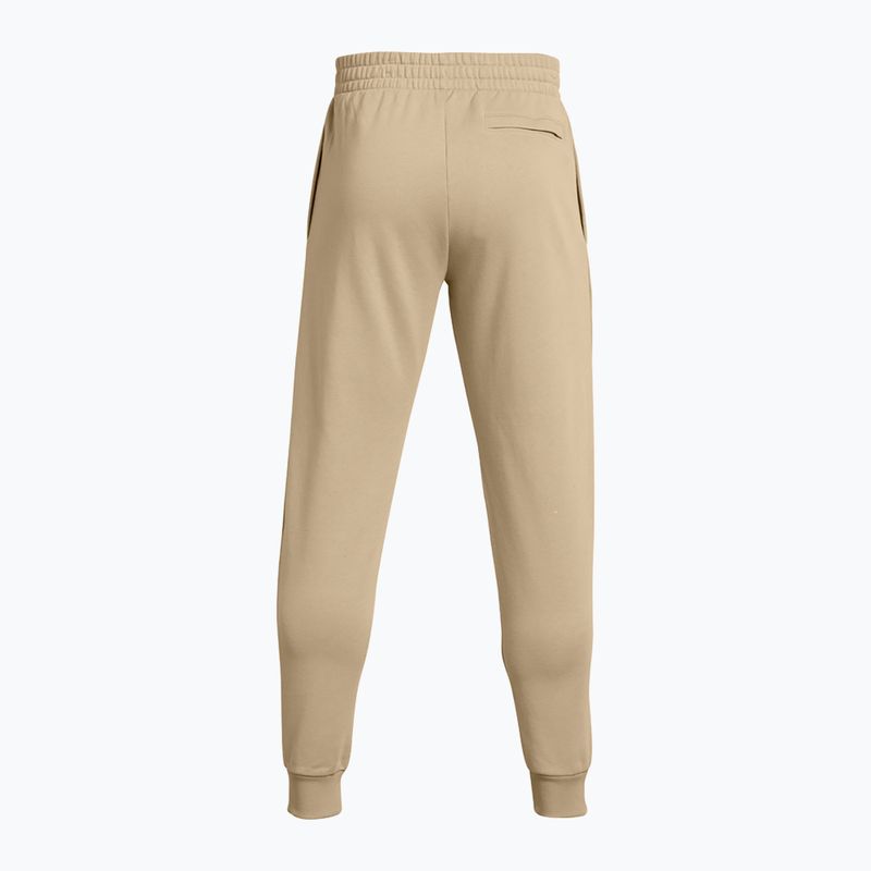 Spodnie męskie Under Armour Rival Fleece Joggers city khaki/white 7