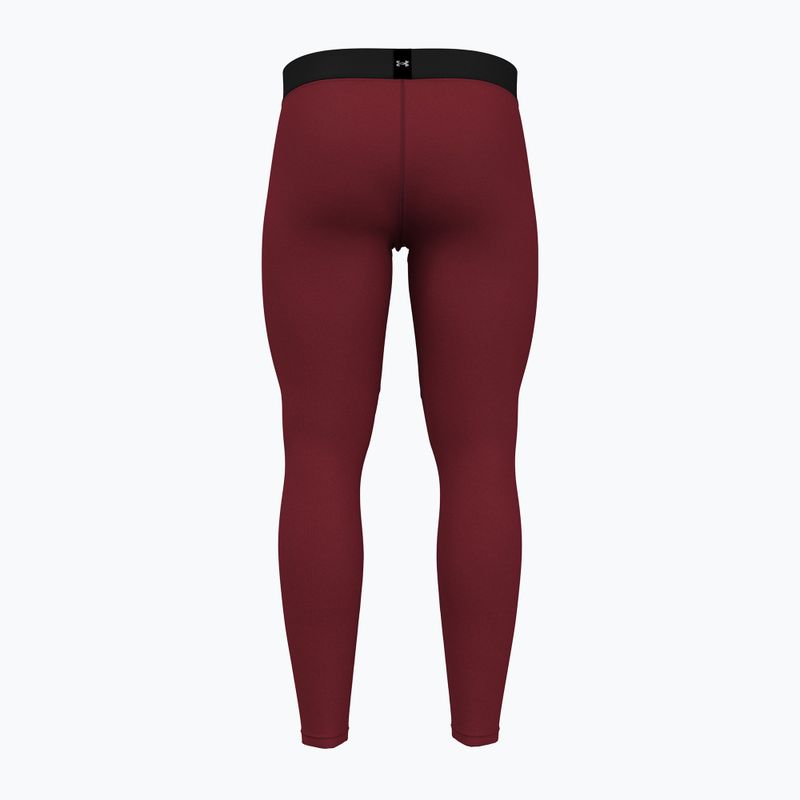 Legginsy treningowe męskie Under Armour Elite CG cardinal / metallic silver 2