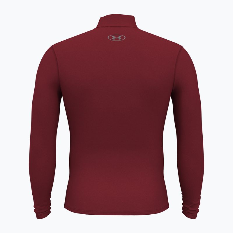 Longsleeve męski Under Armour Elite Mock CG cardinal/metallic silver 2