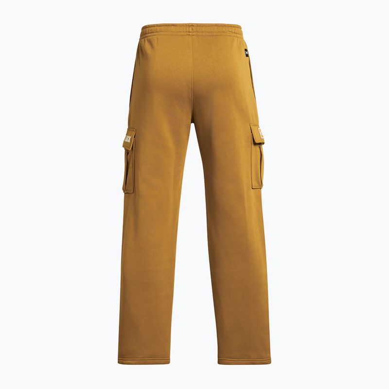 Spodnie treningowe damskie Under Armour Project Rock Icon Fleece yellow ochre/silt 2