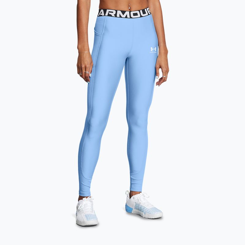 Legginsy damskie Under Armour HeatGear Rib horizon blue/white