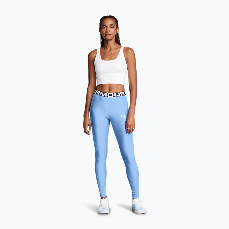 Legginsy damskie Under Armour HeatGear Rib horizon blue/white 2