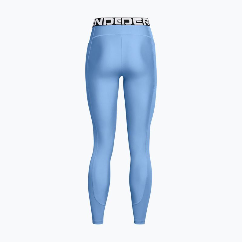 Legginsy damskie Under Armour HeatGear Rib horizon blue/white 6