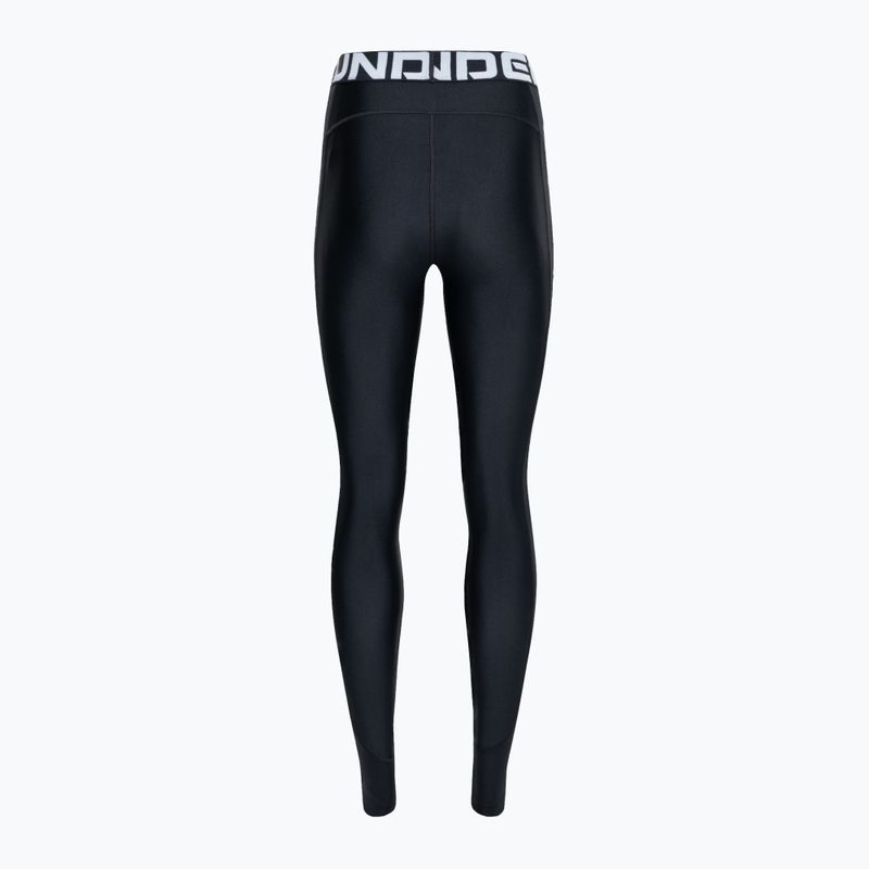 Legginsy treningowe damskie Under Armour HeatGear Rib black/black/white 2