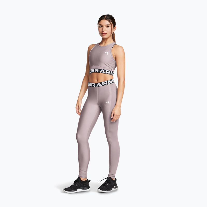 Legginsy damskie Under Armour HeatGear Rib tetra gray/white 2