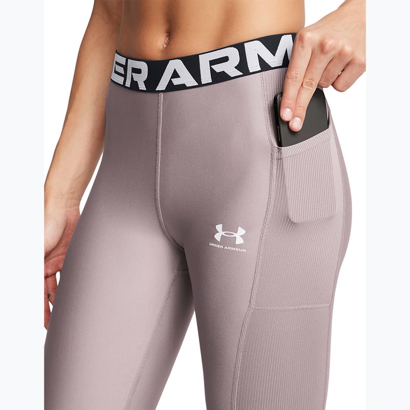 Legginsy treningowe damskie Under Armour HeatGear Rib tetra gray/white 4