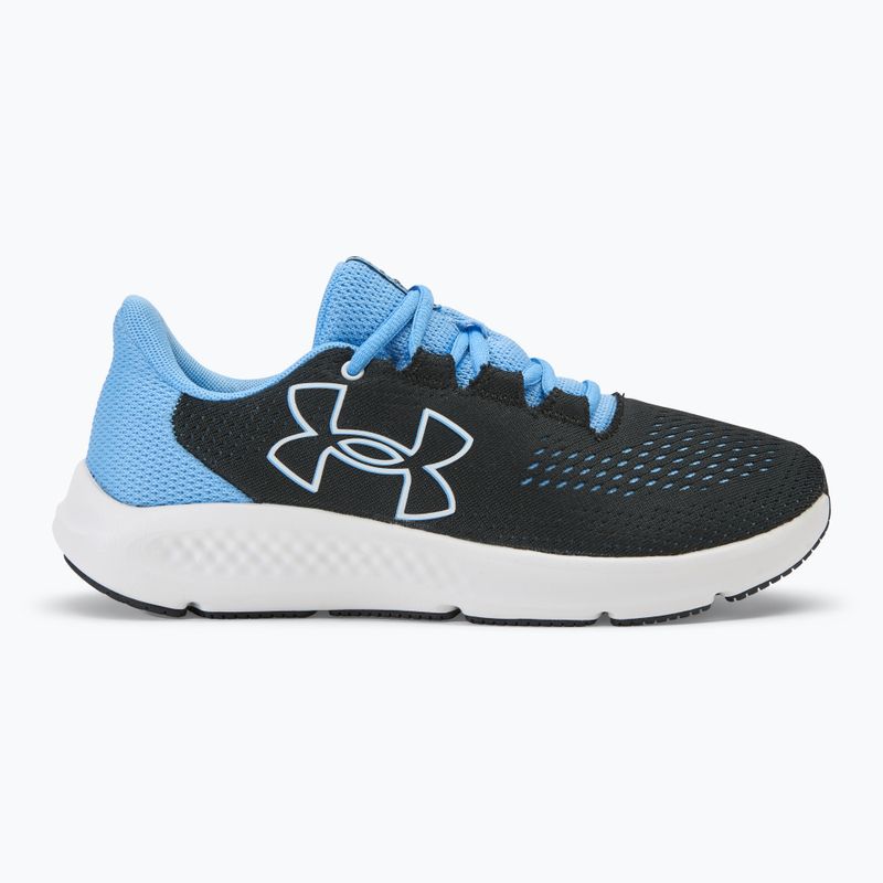 Buty do biegania damskie Under Armour Charged Pursuit 3 Big Logo black/horizon blue/white 2