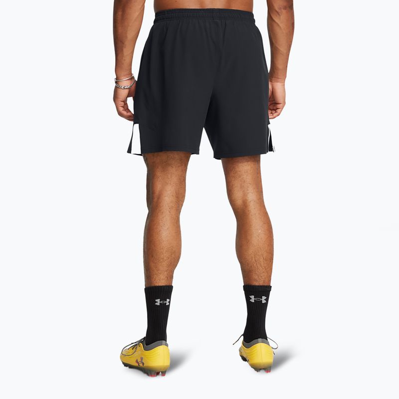 Spodenki piłkarskie męskie Under Armour Challenger Pro Woven black / white 3