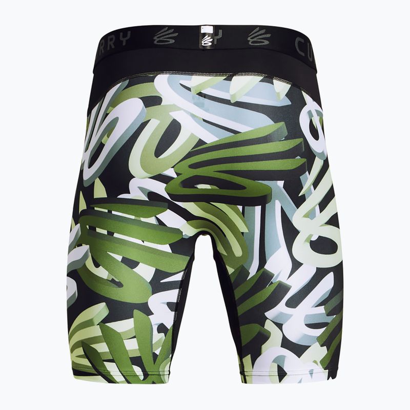 Spodenki męskie Under Armour Curry HeatGear Printed retro green/surplus green/white 2