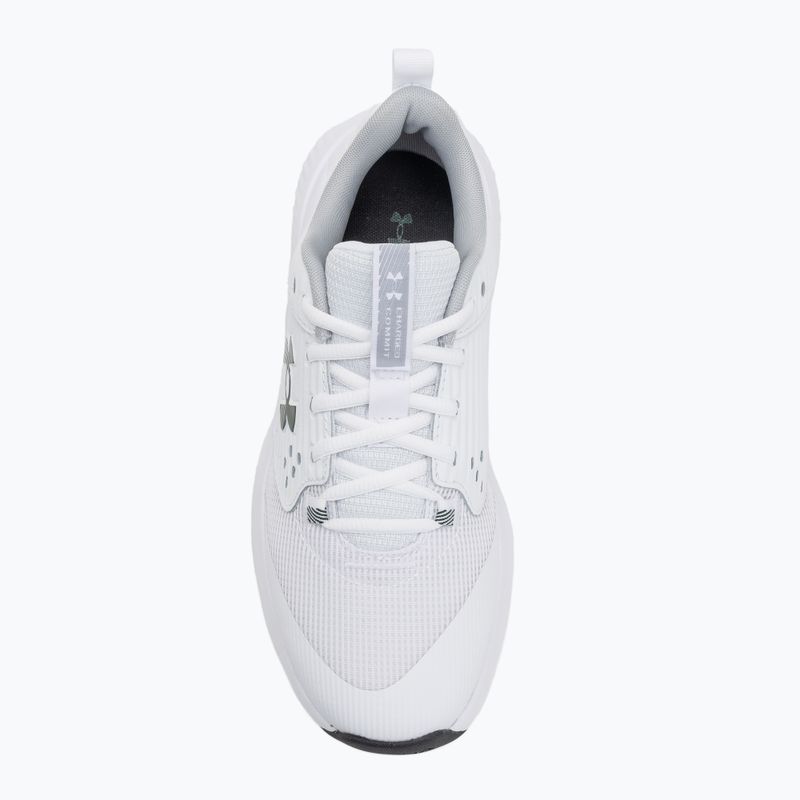 Buty treningowe męskie Under Armour Commit 4 white/mod gray/forest green 5