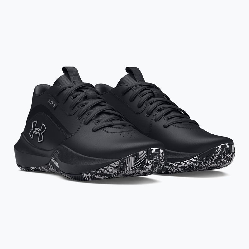 Buty do koszykówki dziecięce Under Armour GS Lockdown 7 black/black/metallic silver 3