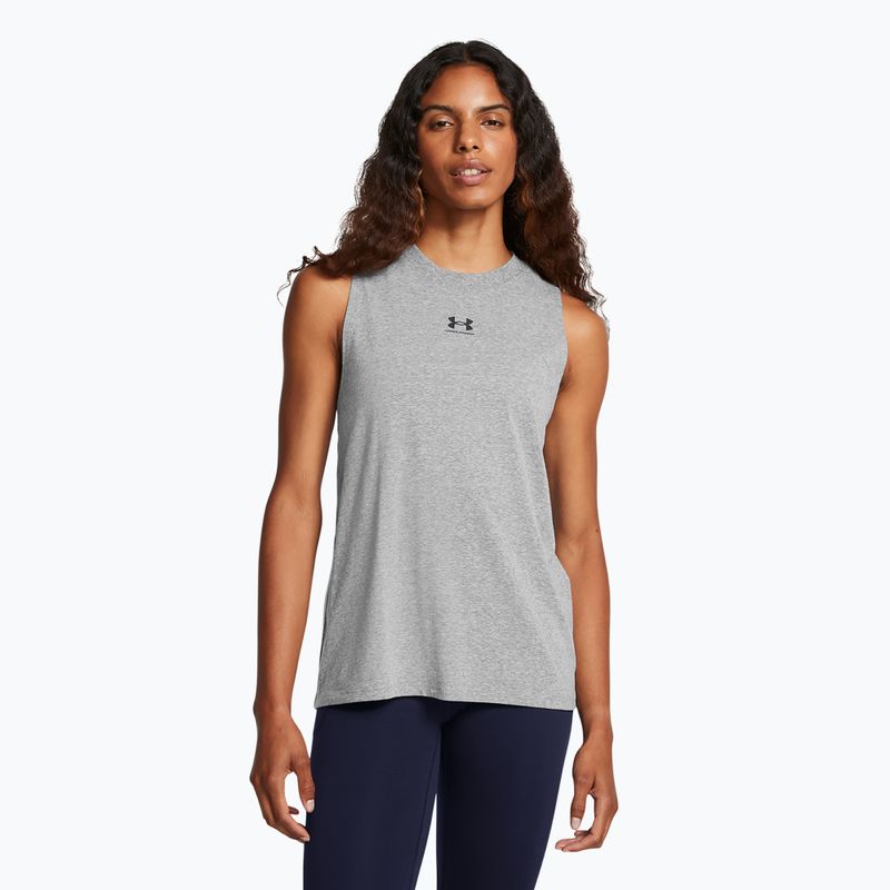 Tank top treningowy damski Under Armour Rival Muscle Tank castlerock/black