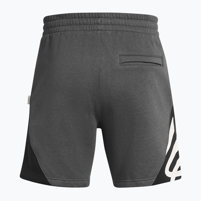 Spodenki męskie Under Armour Curry Splash Fleece Short castlerock full heather/black/white clay 2