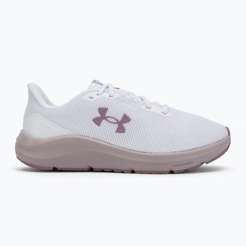 Buty do biegania damskie Under Armour Charged Pursuit 4 white/white/purple prime 2